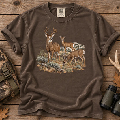 Mule Deer Family T-Shirt in Espresso