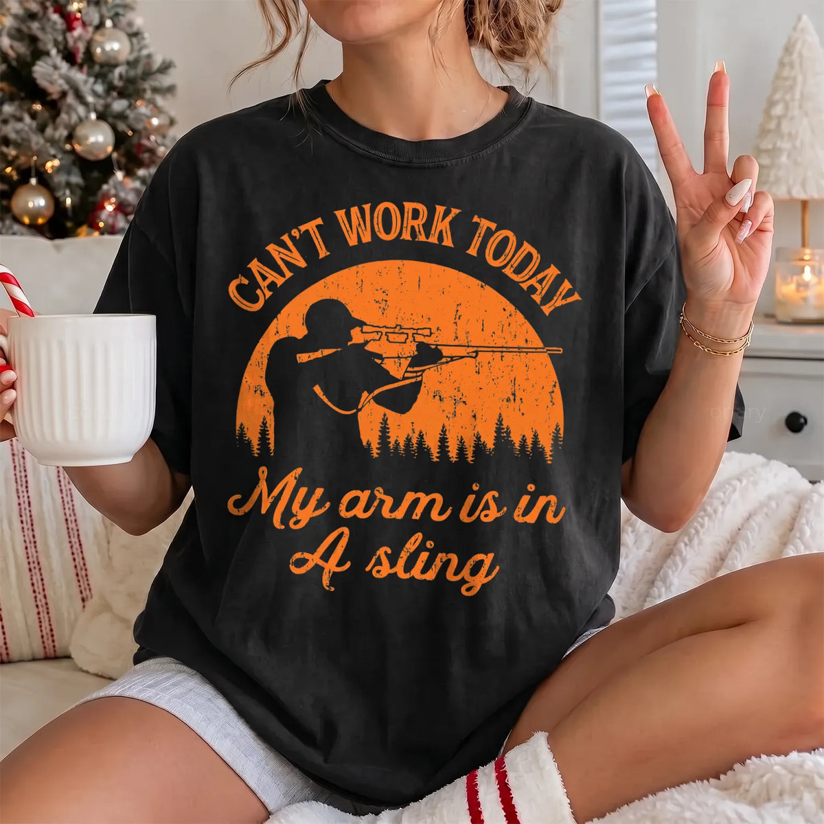 My Arm Is in a Sling T-Shirt Women model in Black