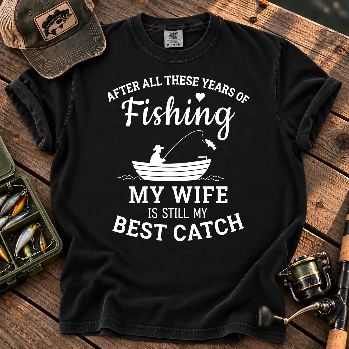 My Wife Is My Best Catch T-Shirt in Black