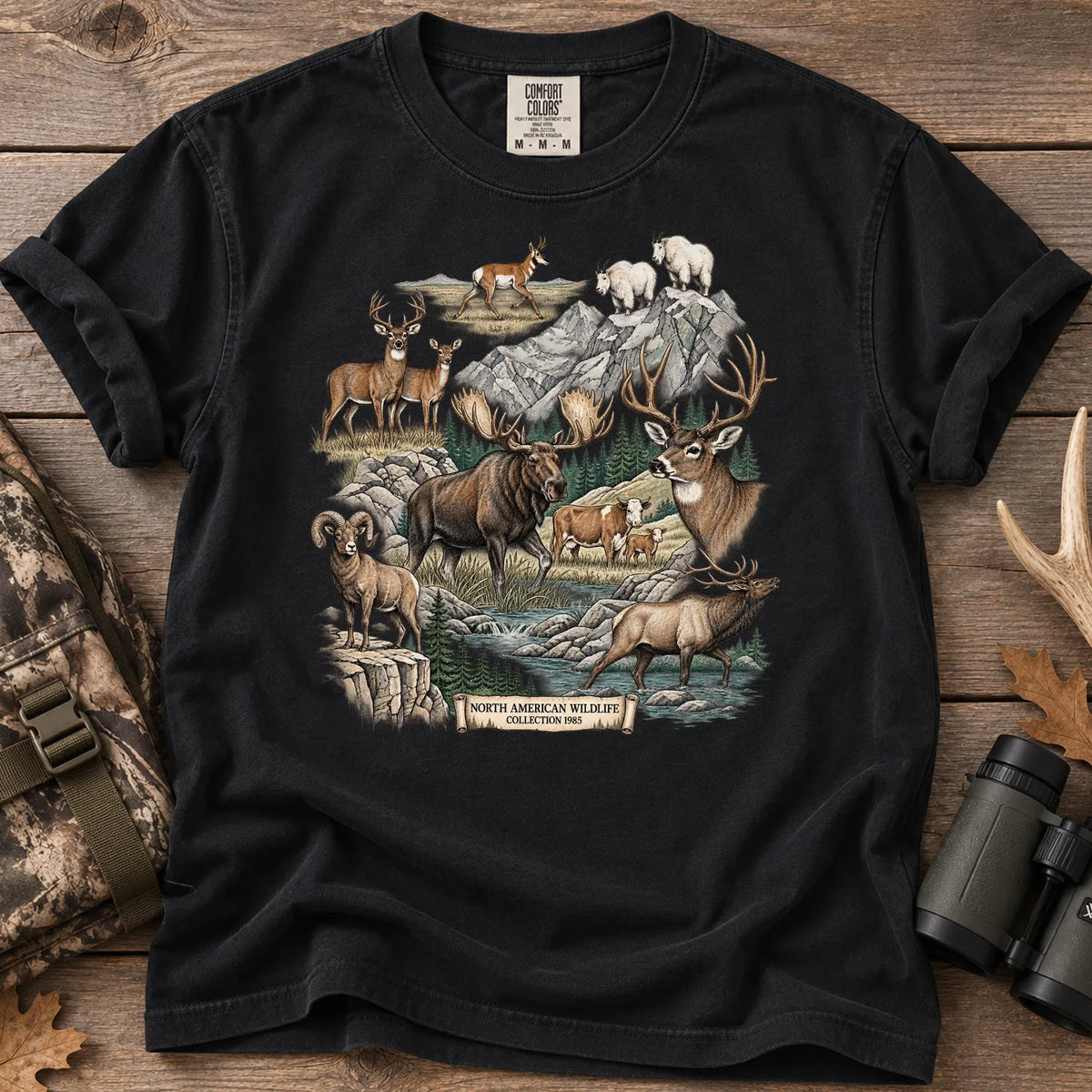 North American Wildlife T-Shirt in Black
