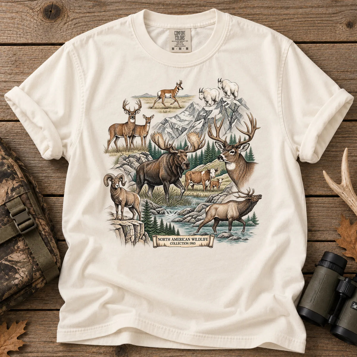 North American Wildlife T-Shirt in Ivory