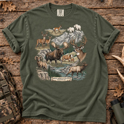 North American Wildlife T-Shirt in Moss