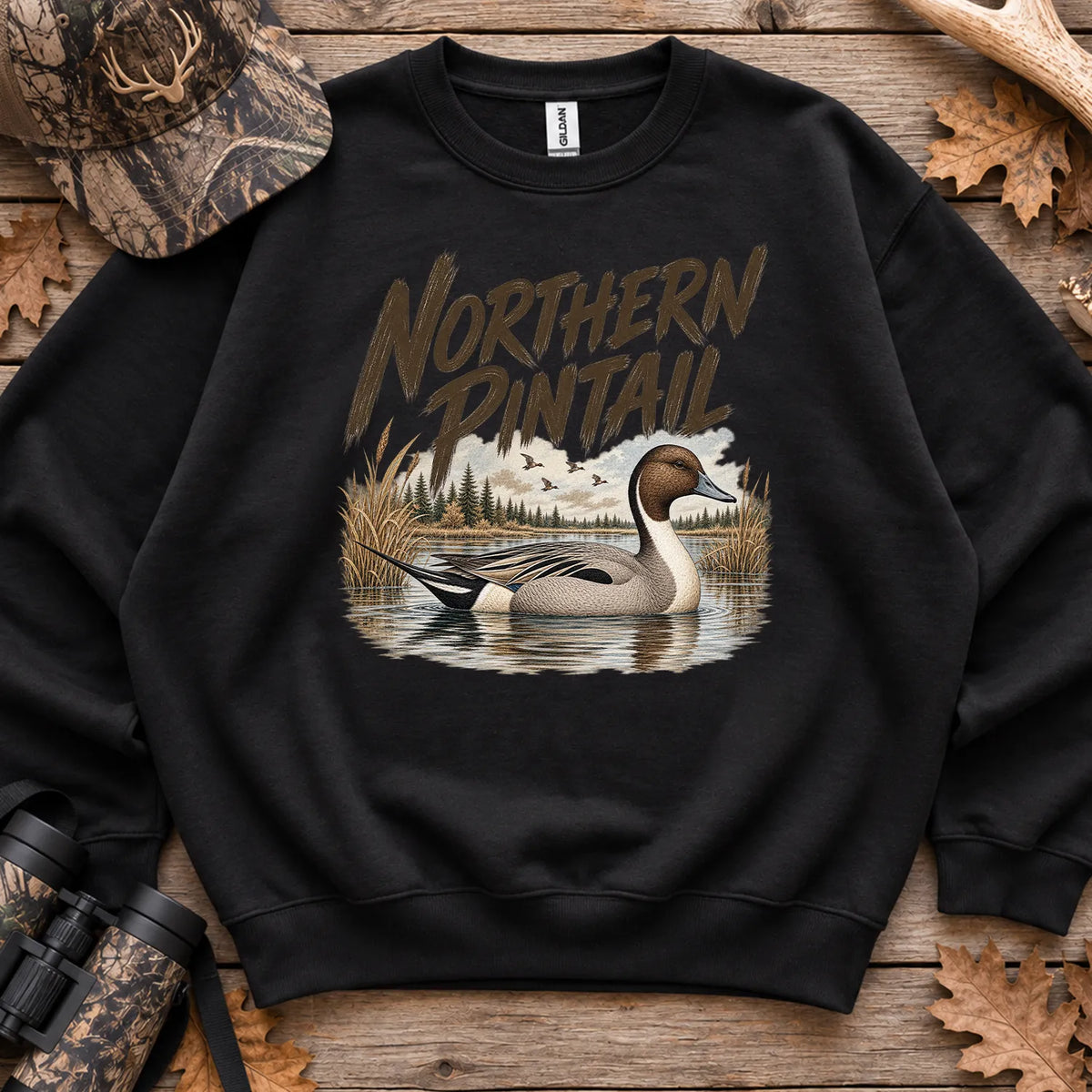 Northern Pintail Duck Sweatshirt in Black
