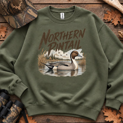 Northern Pintail Duck Sweatshirt in Military Green