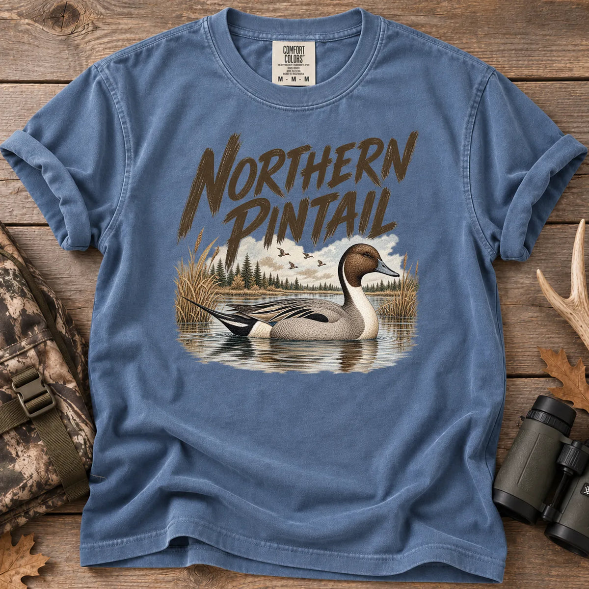 Northern Pintail Duck T-Shirt in Blue Jean