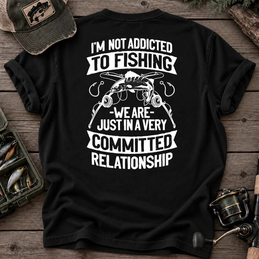 I'm Not Addicted to Fishing T-Shirt in Black