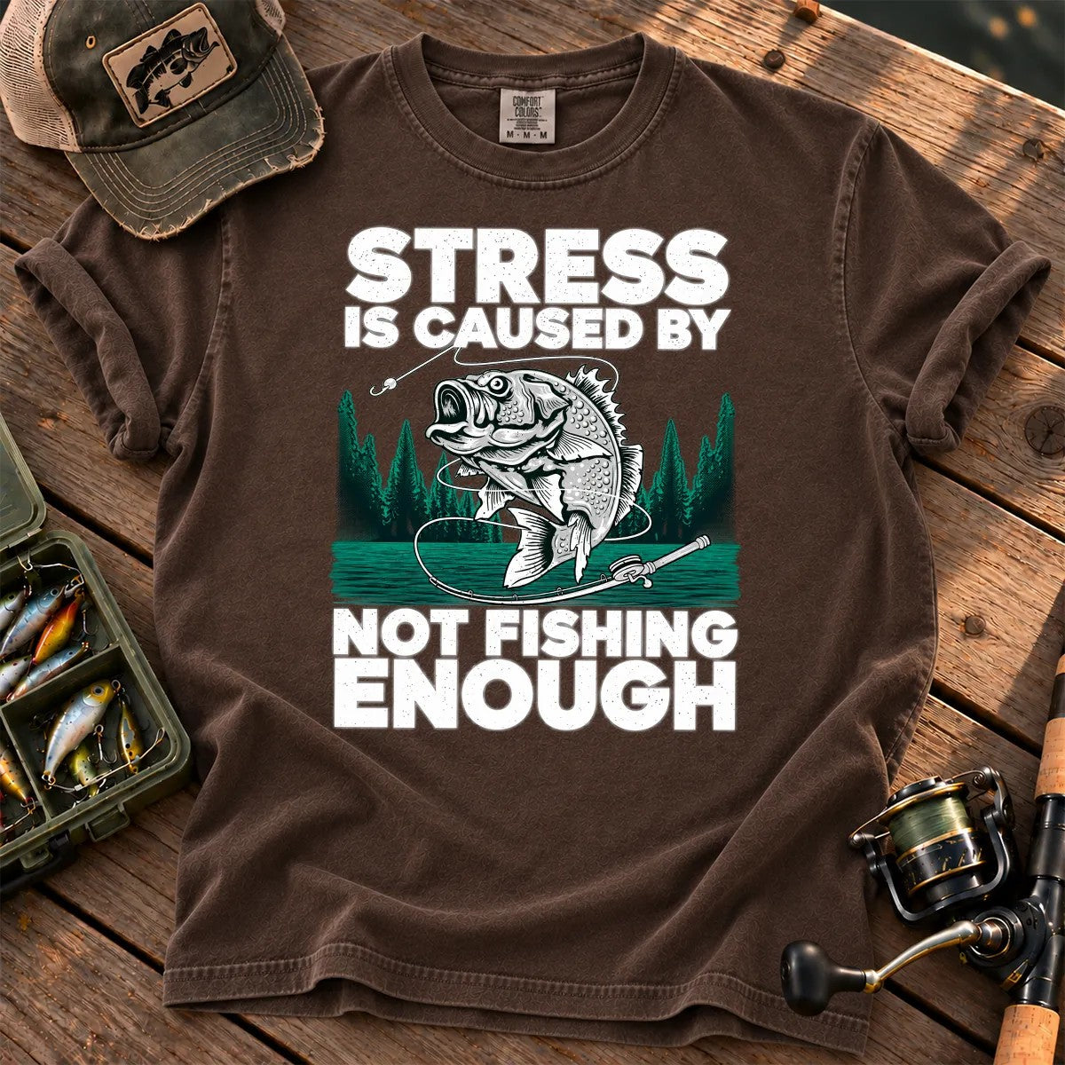 Not Fishing Enough T-Shirt in Espresso