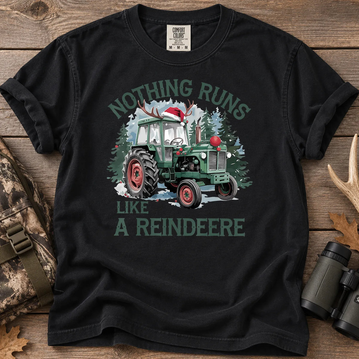Nothing Runs Like a Reindeer T-Shirt in Black