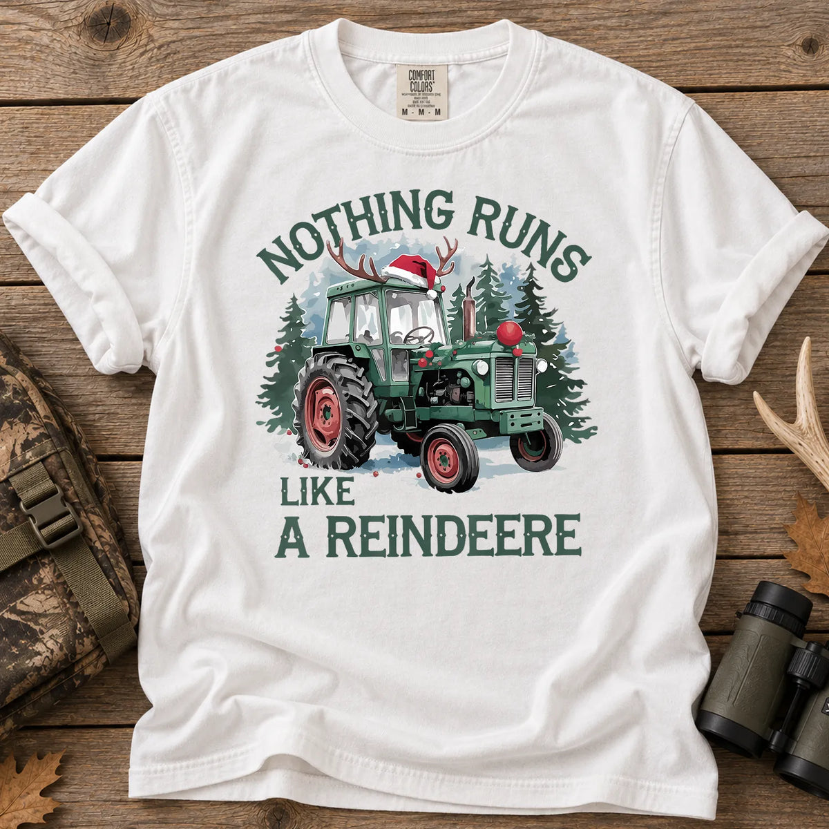 Nothing Runs Like a Reindeer T-Shirt in White