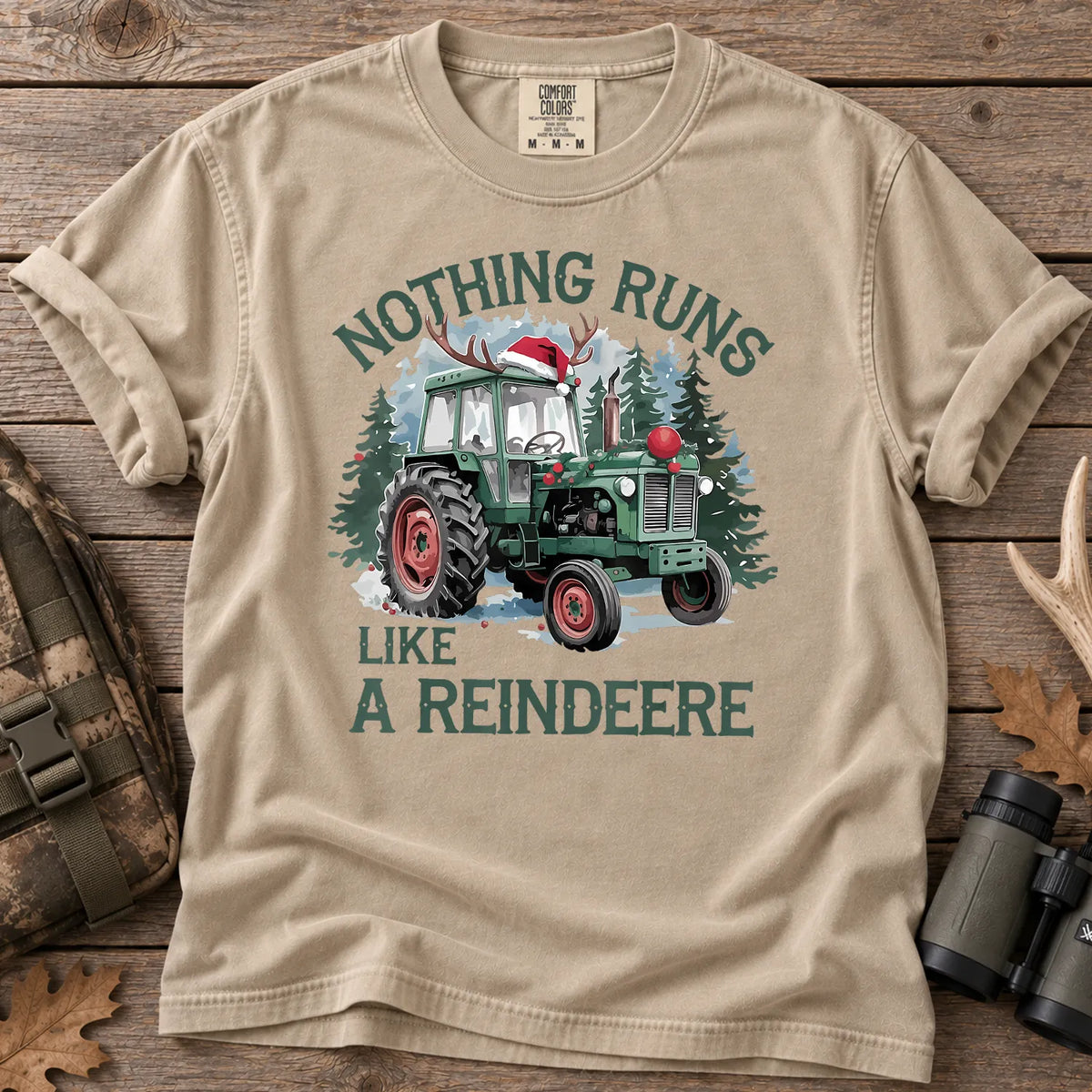Nothing Runs Like a Reindeer T-Shirt in Sandstone