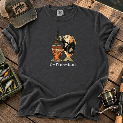 O-Fish-Iant Fishing Pun T-Shirt in Pepper