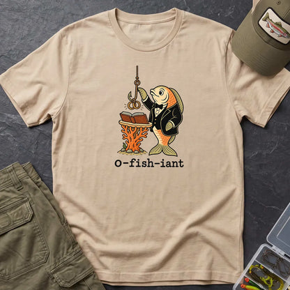 O-Fish-Iant Fishing Pun T-Shirt in Sand