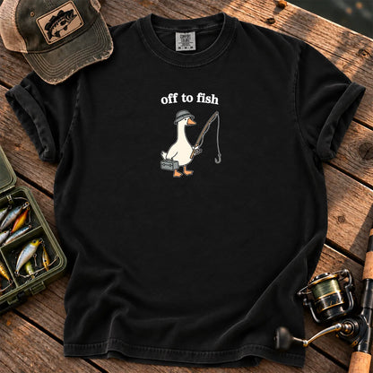 Off to Fish Goose T-Shirt in Black