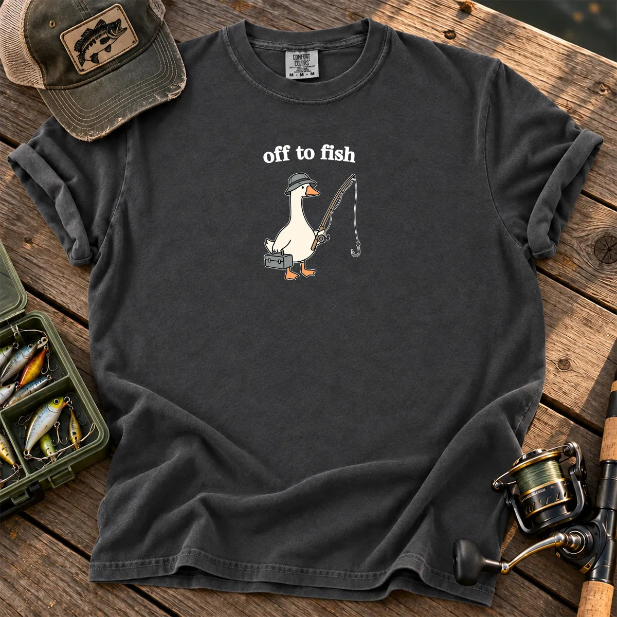 Off to Fish Goose T-Shirt in Pepper
