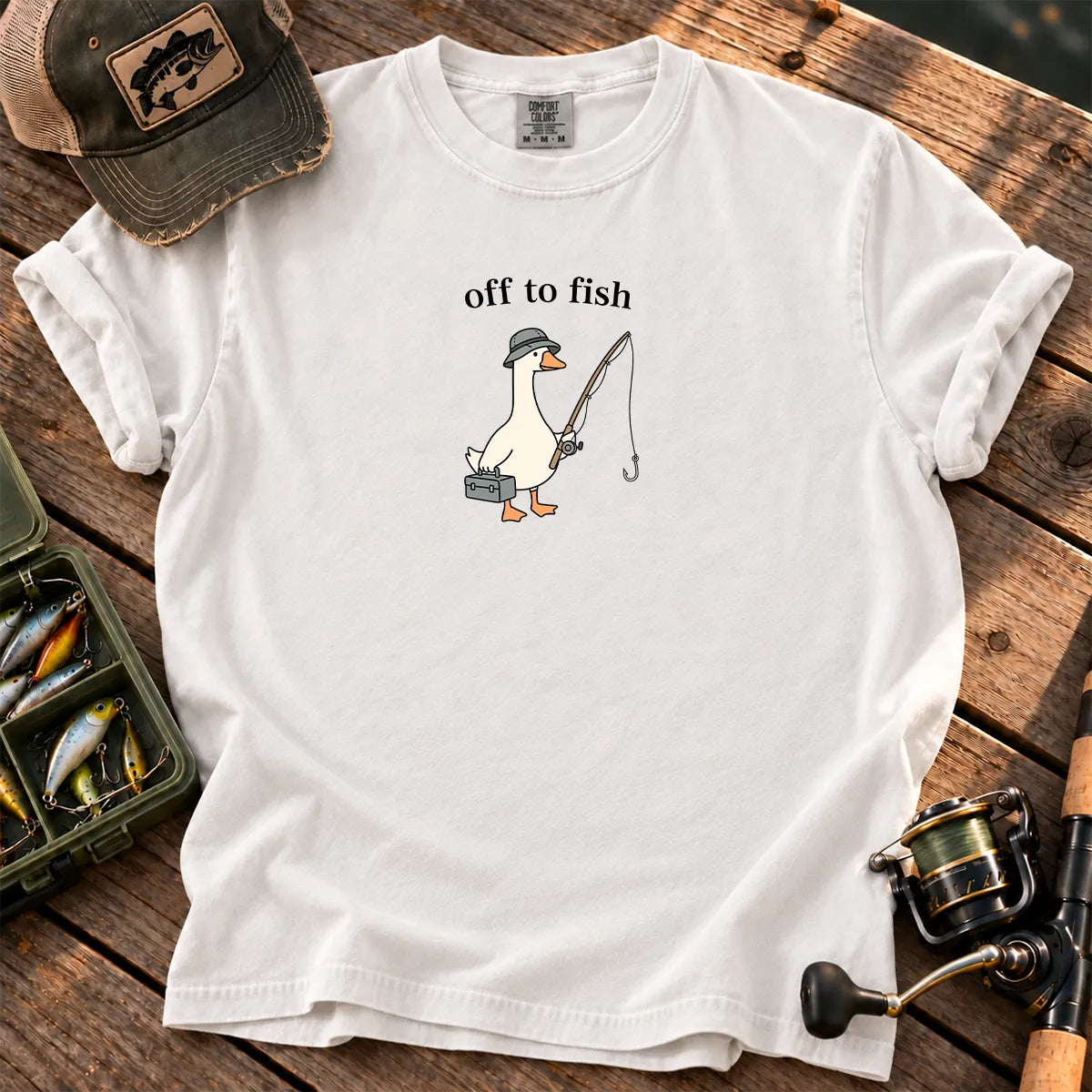 Off to Fish Goose T-Shirt in White