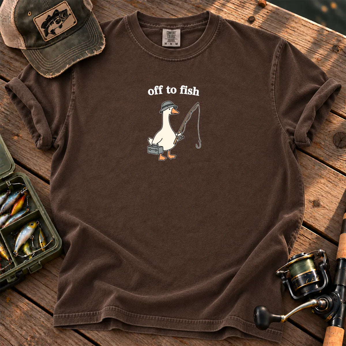 Off to Fish Goose T-Shirt in Espresso