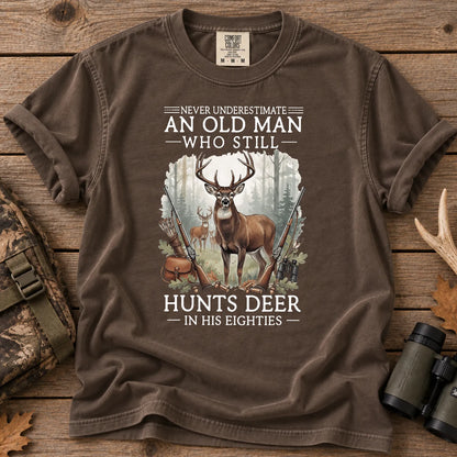 Old Man Hunting in His Eighties T-Shirt in Espresso