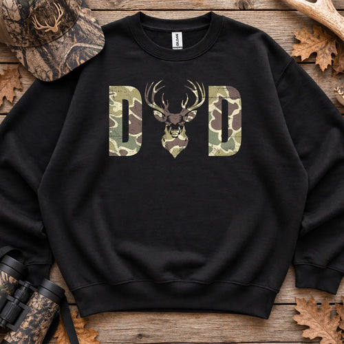 Old School Camo Hunting Dad Sweatshirt in Black