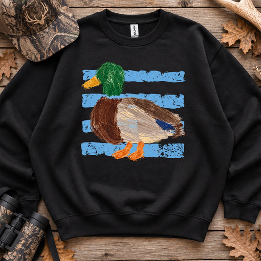 Painted Retro Mallard Sweatshirt in Black