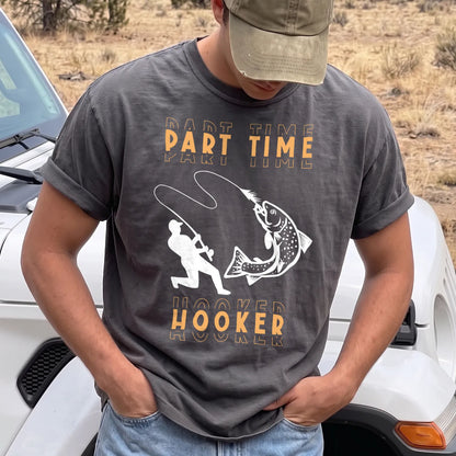 Part Time Hooker T-Shirt Men model in Pepper