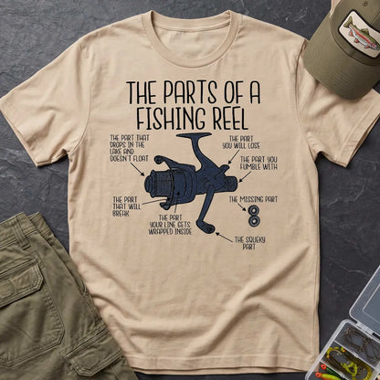 Parts of a Fishing Reel T-Shirt in Sand