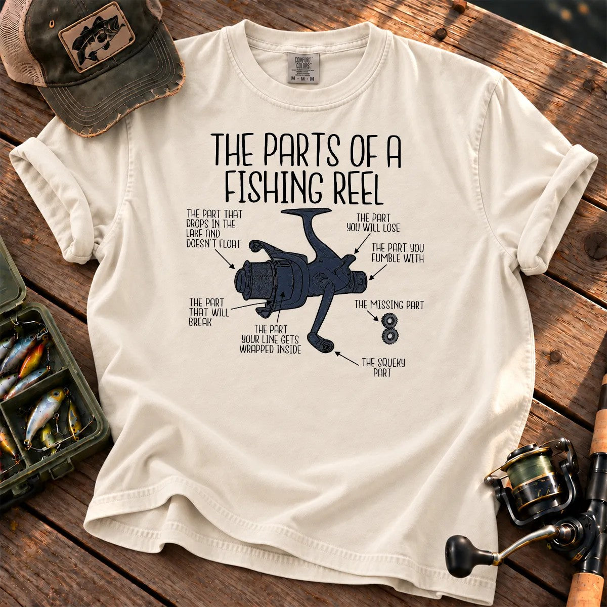 Parts of a Fishing Reel T-Shirt in Ivory