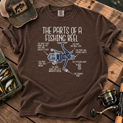 Parts of a Fishing Reel T-Shirt in Espresso