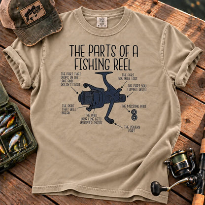 Parts of a Fishing Reel T-Shirt in Sandstone