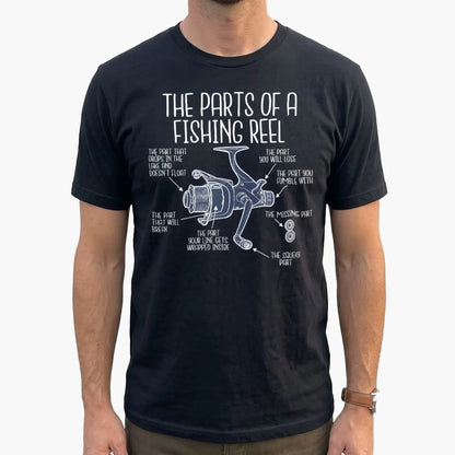 Parts of a Fishing Reel T-Shirt lifestyle mockup