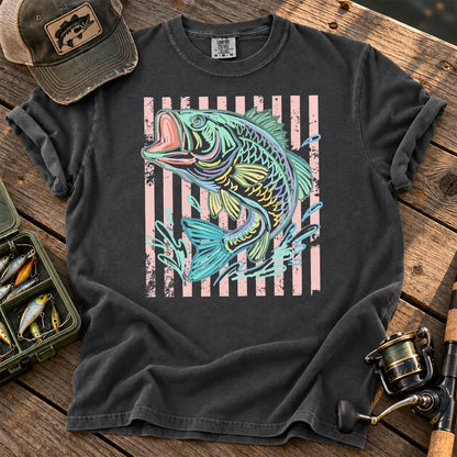 Pastel Stripe Bass T-Shirt in Pepper