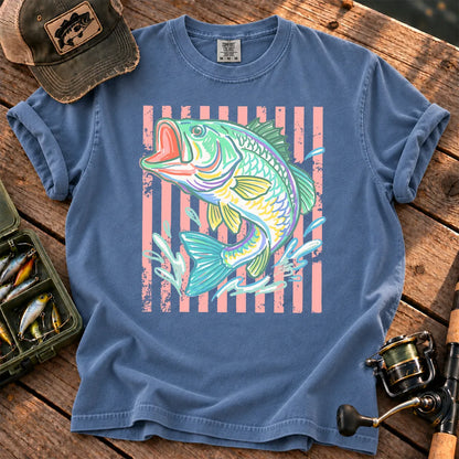 Pastel Stripe Largemouth T-Shirt in Blue Jean