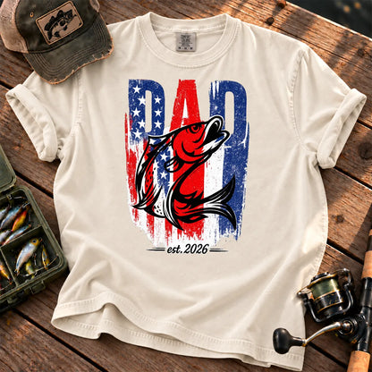 Patriotic Fishing Dad T-Shirt in Ivory