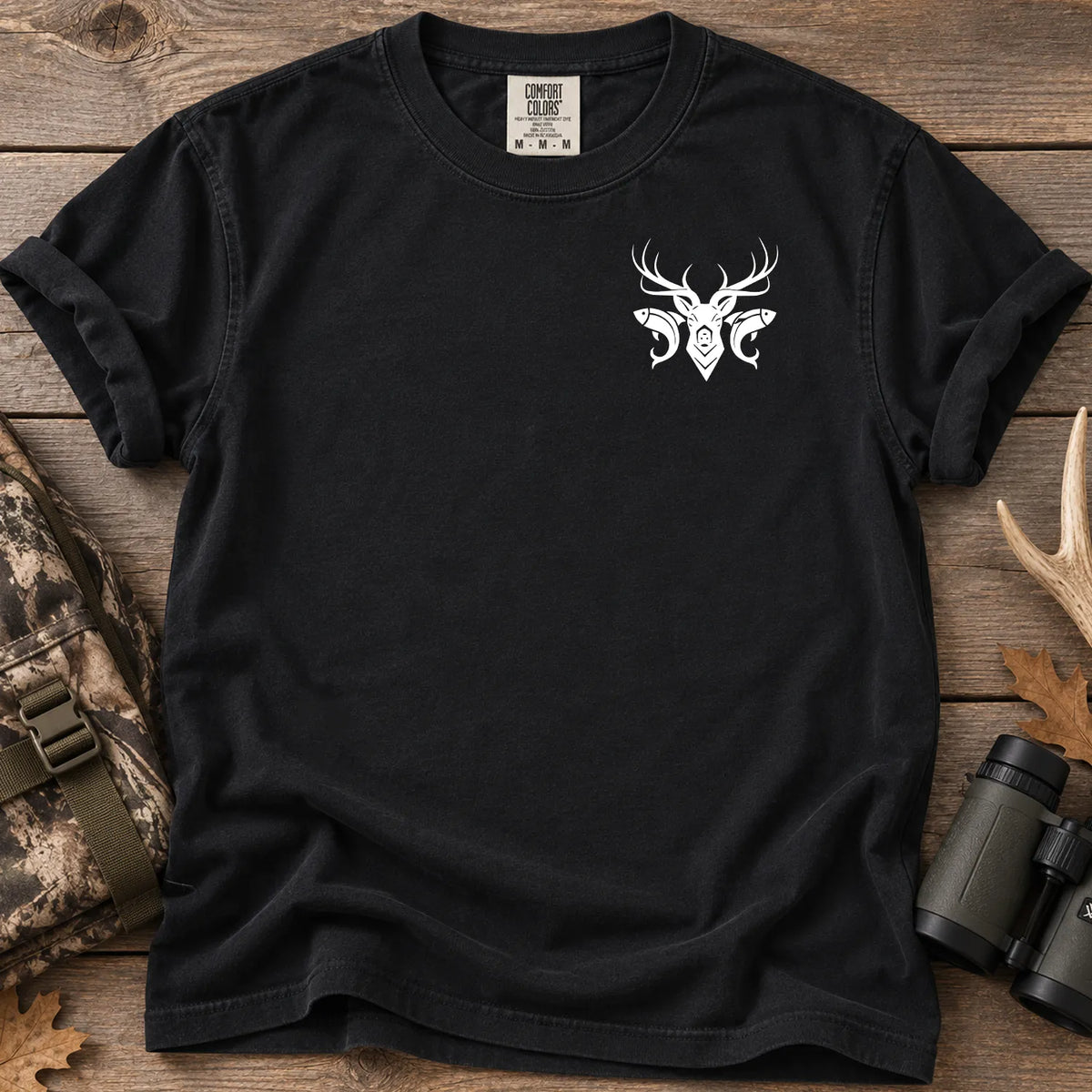 Patriotic Hunting and Fishing T-Shirt in Black