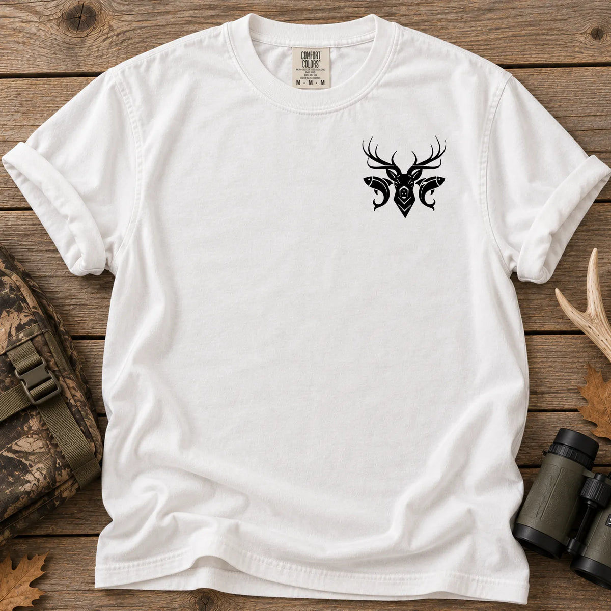 Patriotic Hunting and Fishing T-Shirt in White
