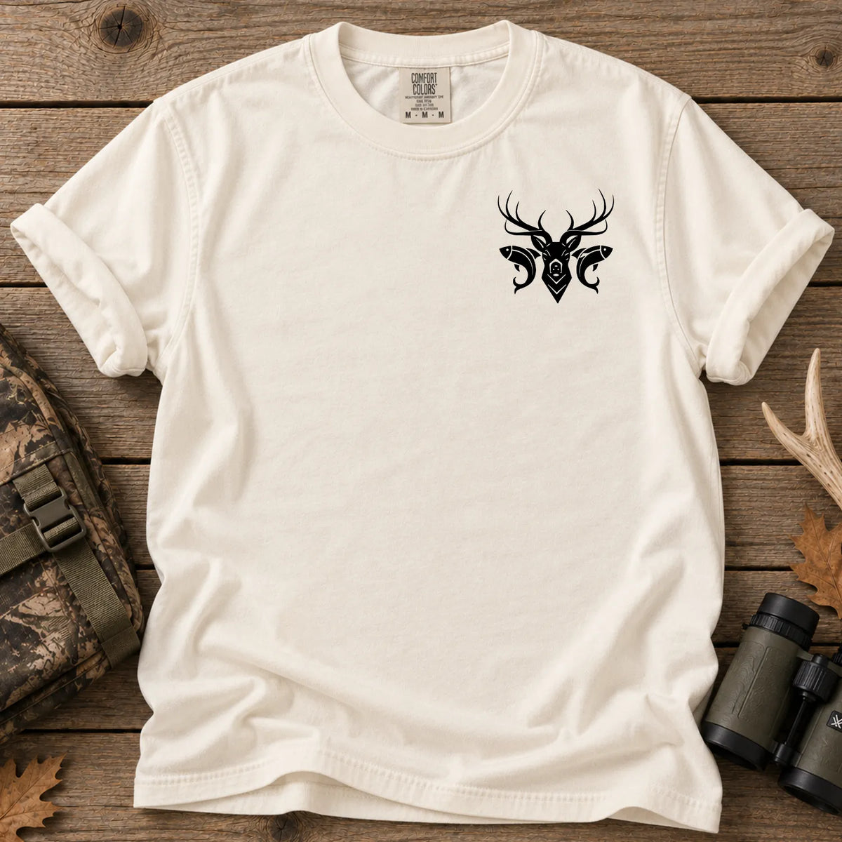 Patriotic Hunting and Fishing T-Shirt in Ivory