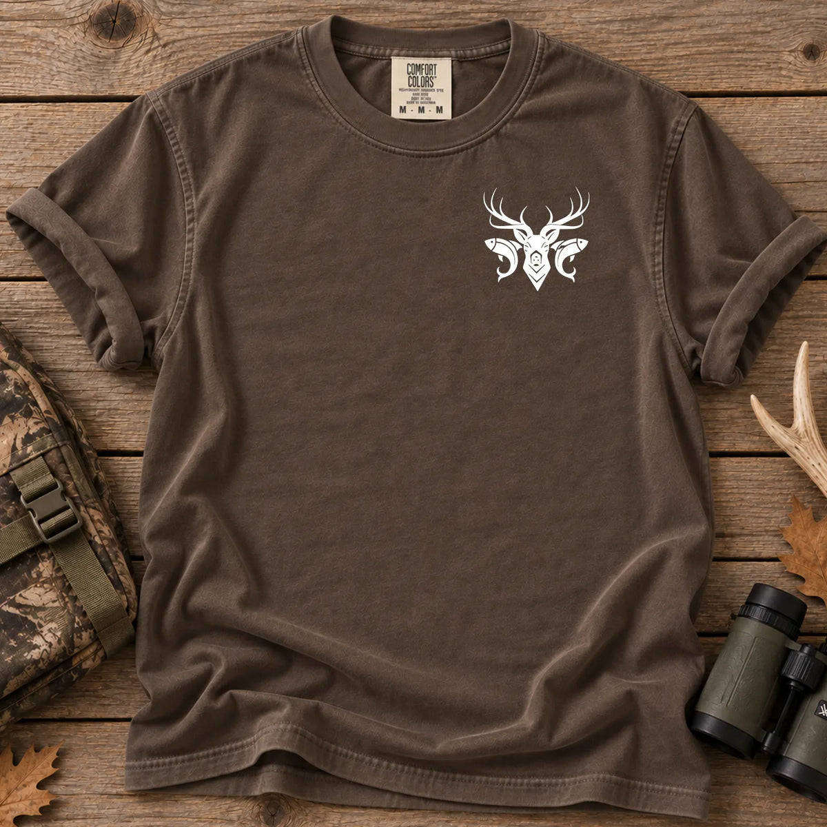 Patriotic Hunting and Fishing T-Shirt in Espresso