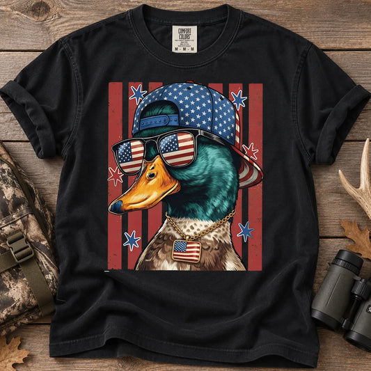 Patriotic Merica Mallard T-Shirt in Black