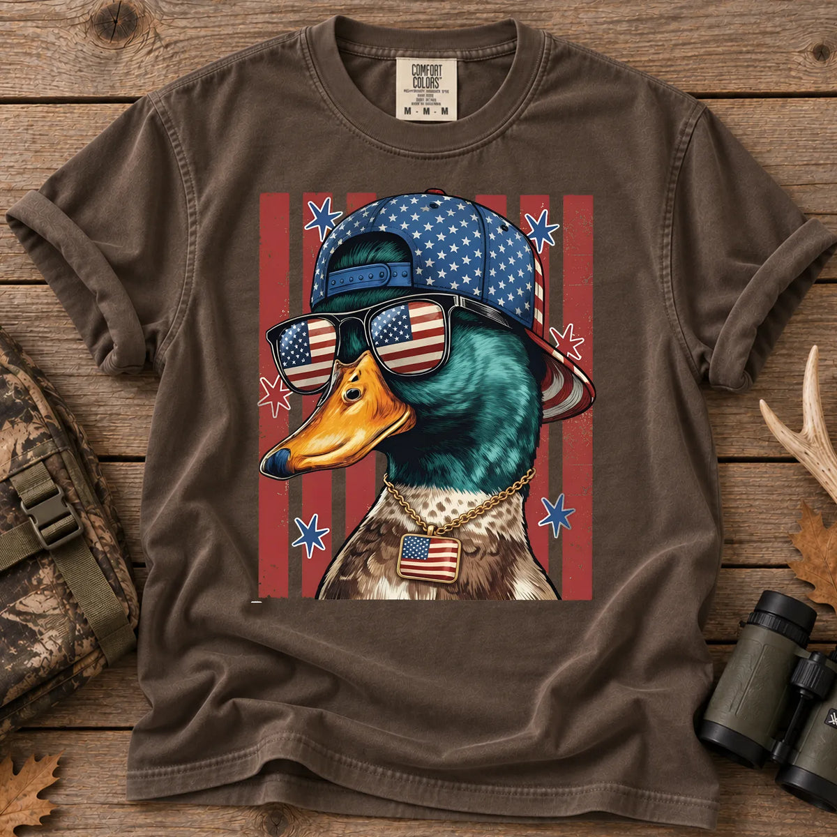 Patriotic Merica Mallard T-Shirt in Espresso
