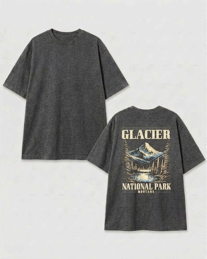 Glacier National Park T Shirts, Vintage Mountain Graphic Tee, Montana Nature Landscape Shirt, Outdoor Adventure Gift.