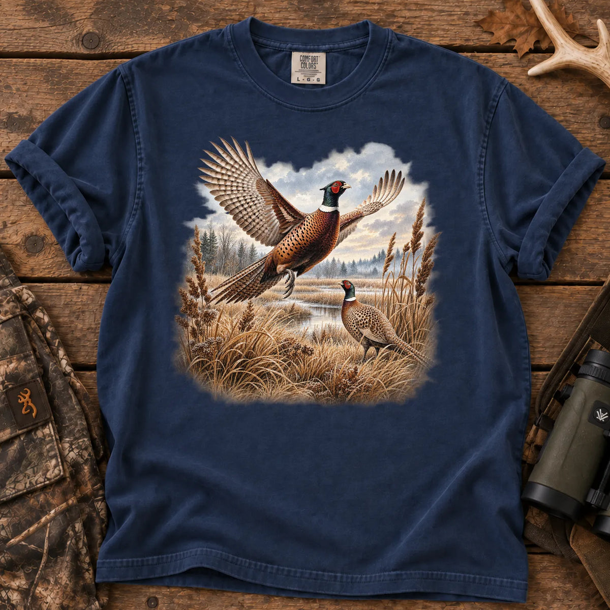 Pheasant Wilderness T-Shirt in True Navy