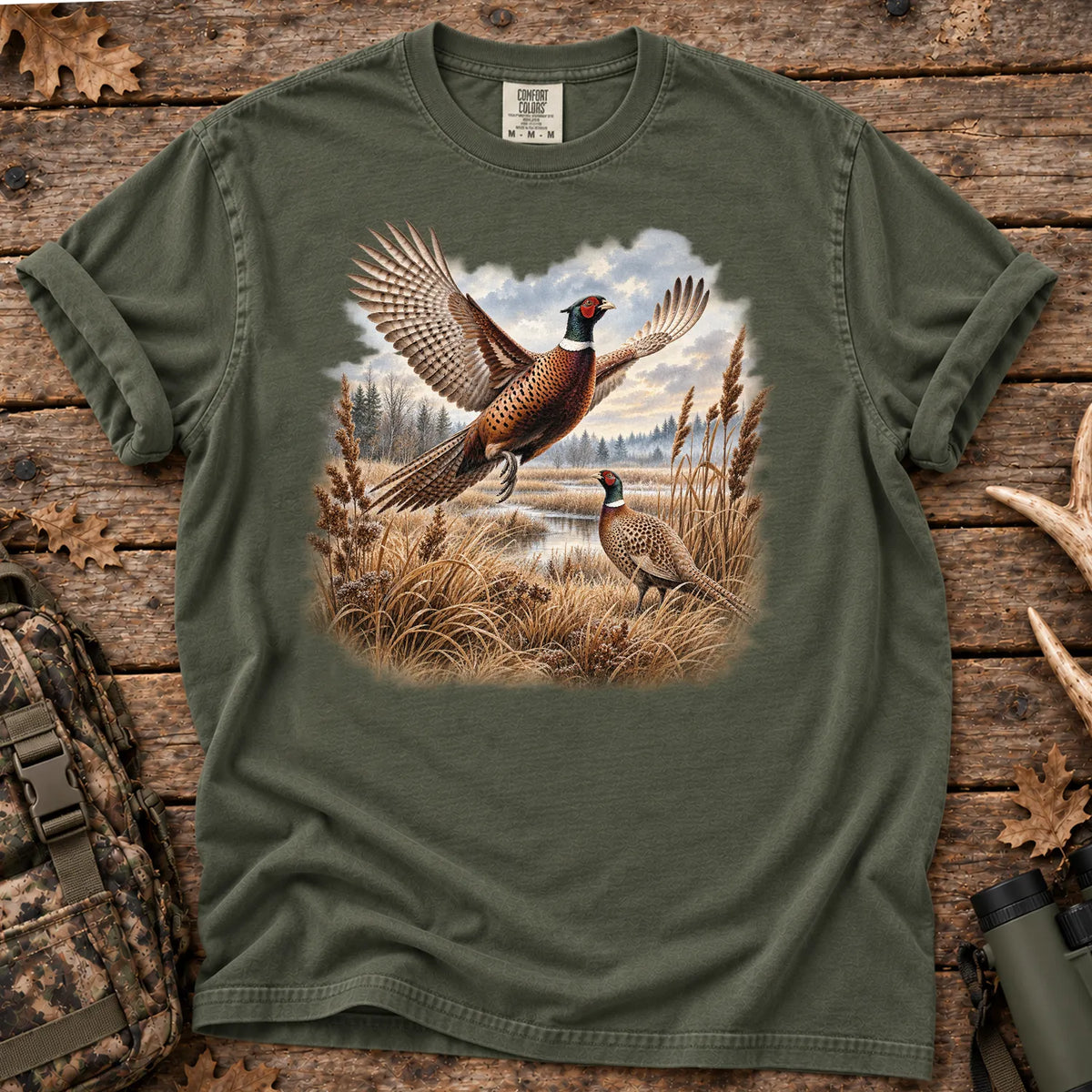 Pheasant Wilderness T-Shirt in Moss