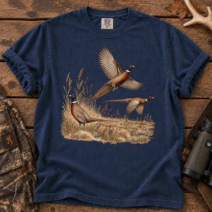 Pheasants in Flight T-Shirt in True Navy