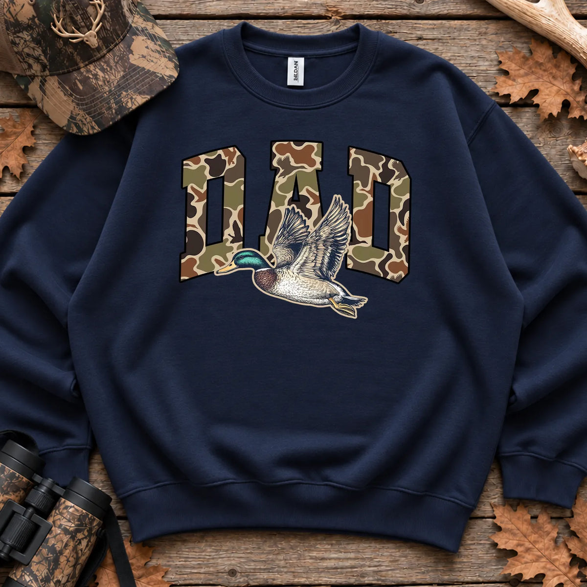 Preppy Camo Dad Mallard Sweatshirt in Navy
