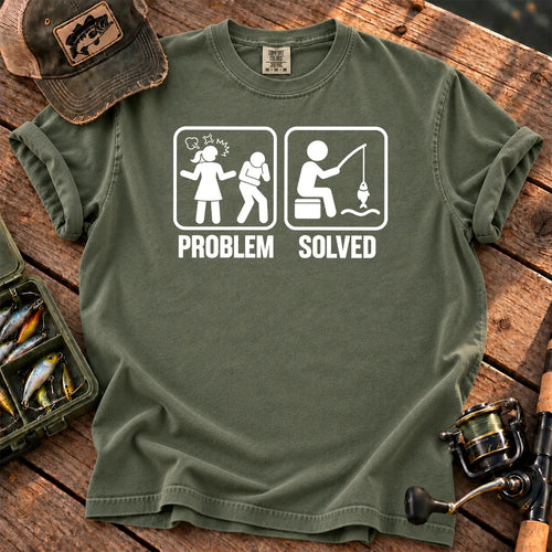 Problem Solved Fishing T-Shirt in Moss