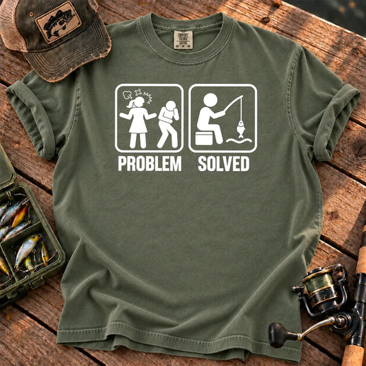 Problem Solved Fishing T-Shirt in Moss
