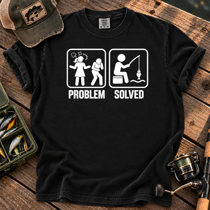 Problem Solved Fishing T-Shirt in Black