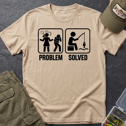 Problem Solved Fishing T-Shirt in Sand