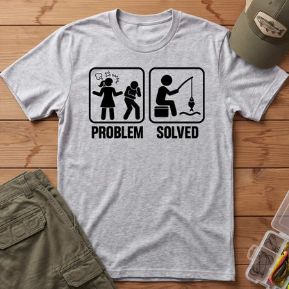 Problem Solved Fishing T-Shirt in Sport Grey