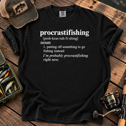 Procrastifishing Definition T-Shirt in Black