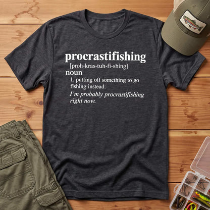 Procrastifishing Definition T-Shirt in Dark Heather